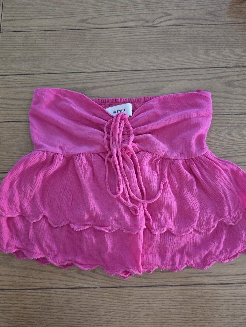 Hollister Hot Pink Strapless Ruffle Tube Top Size M